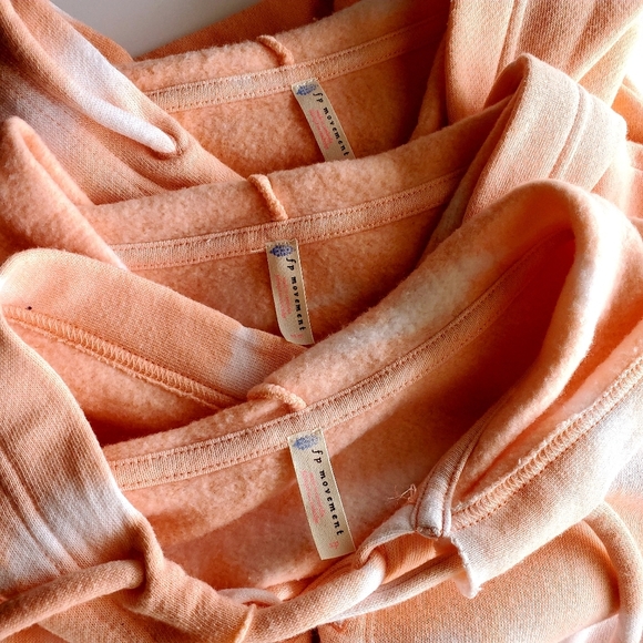 Free People Tie-Dye Peach Beleiver Shirt Hoodie - Picture 9 of 13